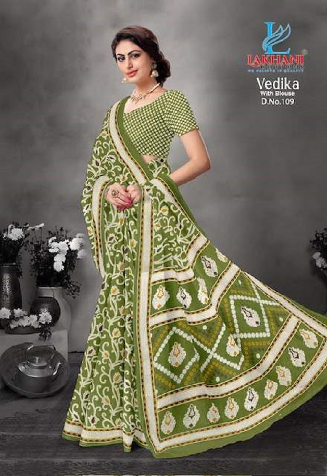 Vedika By Lakhani 108 To 113 Cotton Printed Sarees Wholesale Shop In Surat
